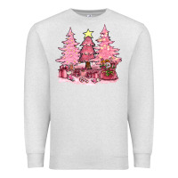 Oatmeal Heather pink christmas trees with gift box bbs Premium Sweatshirt - BundleAndBundleShop