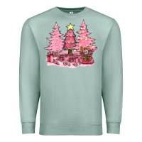 Seafoam pink christmas trees with gift box bbs Premium Sweatshirt - BundleAndBundleShop