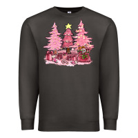 Smoke pink christmas trees with gift box bbs Premium Sweatshirt - BundleAndBundleShop