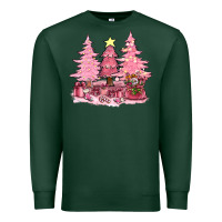 Sports Green pink christmas trees with gift box bbs Premium Sweatshirt - BundleAndBundleShop