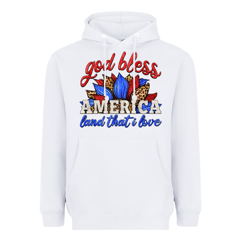 God Bless America Land That I Love Heavyweight Hoodie by HRA Design Shop | Teevron