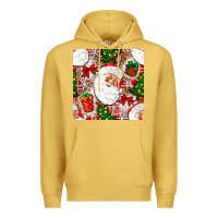 Antique Gold Christmas Santa Claus and gift box Premium Hoodie - NancyCooperArtShop