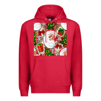 Cardinal Christmas Santa Claus and gift box Premium Hoodie - NancyCooperArtShop