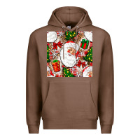 Chestnut Christmas Santa Claus and gift box Premium Hoodie - NancyCooperArtShop