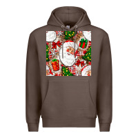 Coffee Christmas Santa Claus and gift box Premium Hoodie - NancyCooperArtShop