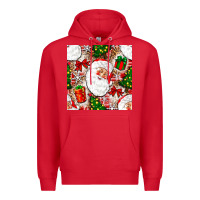 Red Christmas Santa Claus and gift box Premium Hoodie - NancyCooperArtShop