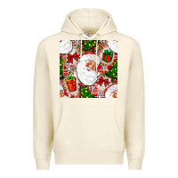 Sandshell Christmas Santa Claus and gift box Premium Hoodie - NancyCooperArtShop