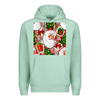 Seafoam Christmas Santa Claus and gift box Premium Hoodie - NancyCooperArtShop