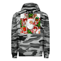 Slate Camo Christmas Santa Claus and gift box Premium Hoodie - NancyCooperArtShop