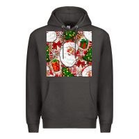 Smoke Christmas Santa Claus and gift box Premium Hoodie - NancyCooperArtShop