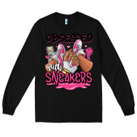 Black Obsessed with sneakers pink afro woman Long Sleeve Tee - RanaPortraitStore