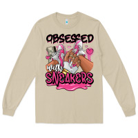 Mushroom Obsessed with sneakers pink afro woman Long Sleeve Tee - RanaPortraitStore