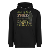 Black land of the free because my daddy is brave Heavyweight Hoodie - HRA Design Shop