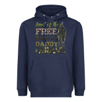 Navy land of the free because my daddy is brave Heavyweight Hoodie - HRA Design Shop