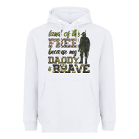 White land of the free because my daddy is brave Heavyweight Hoodie - HRA Design Shop