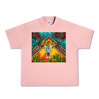 Salmon western sunflowers longhorn bull skull Urban Heavy Tee - Artiststas