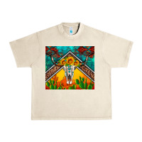 Sandshell western sunflowers longhorn bull skull Urban Heavy Tee - Artiststas