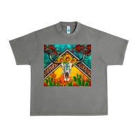 Tornado western sunflowers longhorn bull skull Urban Heavy Tee - Artiststas