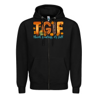 Black tgif thank goodness it s fall Zipper Hoodie - Zillion Design Studio