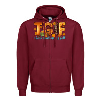 Burgundy tgif thank goodness it s fall Zipper Hoodie - Zillion Design Studio