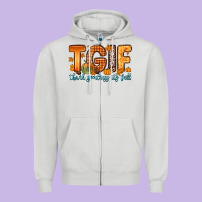 Tgif Thank Goodness It S Fall Zipper Hoodie Designed By Zillion Design Studio