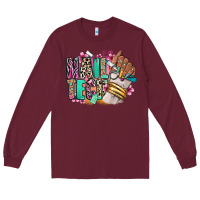 Burgundy Nail Tech afro nail art Long Sleeve Tee - RanaPortraitStore