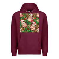 Burgundy Christmas tree cakes Premium Hoodie - NancyCooperArtShop