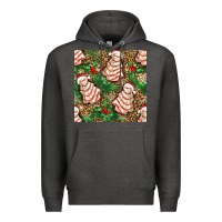 Charcoal Heather Christmas tree cakes Premium Hoodie - NancyCooperArtShop