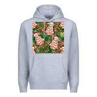 Heather Grey Christmas tree cakes Premium Hoodie - NancyCooperArtShop