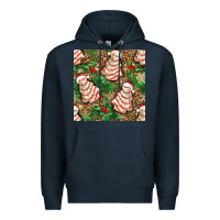 Navy Christmas tree cakes Premium Hoodie - NancyCooperArtShop
