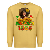 Antique Gold afro woman juneteenth 1865 Premium Sweatshirt - AdoDesignShop