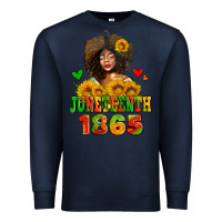 Navy afro woman juneteenth 1865 Premium Sweatshirt - AdoDesignShop