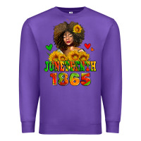 Purple afro woman juneteenth 1865 Premium Sweatshirt - AdoDesignShop