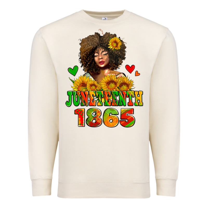 Afro Woman Juneteenth 1865 Premium Sweatshirt by AdoDesignShop | Teevron