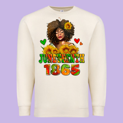 Afro Woman Juneteenth 1865 Premium Sweatshirt Designed By Adodesignshop