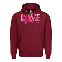 Burgundy love breast cancer Zipper Hoodie - Zillion Design Studio