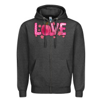 Charcoal Heather love breast cancer Zipper Hoodie - Zillion Design Studio