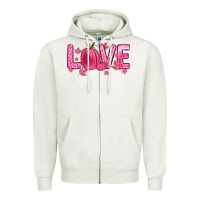 Oatmeal Heather love breast cancer Zipper Hoodie - Zillion Design Studio