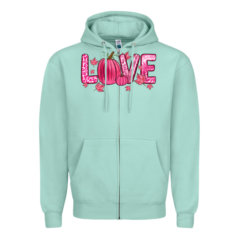 Love Breast Cancer Zipper Hoodie by Zillion Design Studio | Teevron