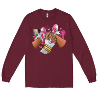 Burgundy Pink and white sneaker girl Long Sleeve Tee - RanaPortraitStore