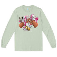 Matcha Pink and white sneaker girl Long Sleeve Tee - RanaPortraitStore