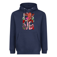 Navy love cow valentine Heavyweight Hoodie - RacoonDesign