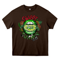 Chocolate Brown summer time Heavy Core Tee - CowhideDigitalArt