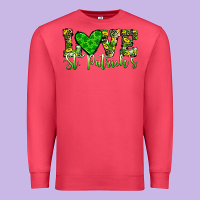 Love St Patrick S Heart Premium Sweatshirt Designed By Jahusdesignshop