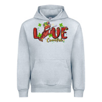 Heather Grey mardi gras love crawfish Urban Hoodie - MaliasSmallBusiness