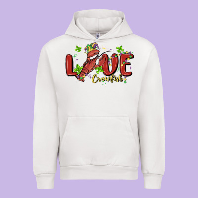 Mardi Gras Love Crawfish Urban Hoodie Designed By Maliassmallbusiness