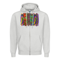 Dove Grey mardi gras brushstroke Zipper Hoodie - RanaPortraitStore