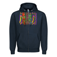 Navy mardi gras brushstroke Zipper Hoodie - RanaPortraitStore