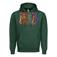Sports Green mardi gras brushstroke Zipper Hoodie - RanaPortraitStore