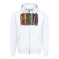 White mardi gras brushstroke Zipper Hoodie - RanaPortraitStore